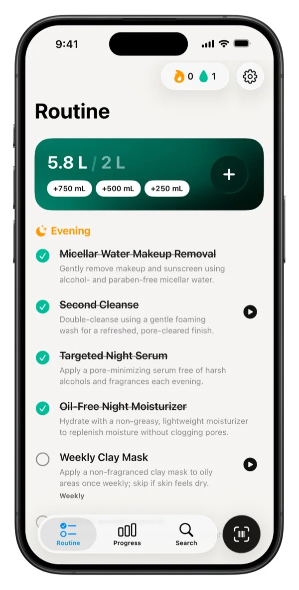 PepAI weekly routine screen
